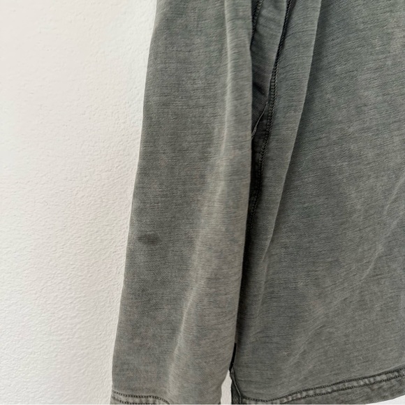 Aigle mens pullovwr 1/4 zip garment dyed army green/grey elbow patch sweater L - Picture 4 of 5